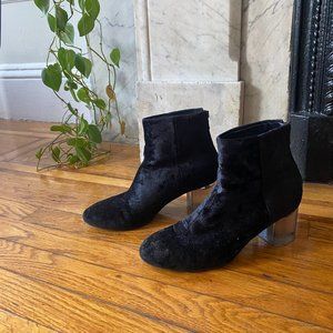 Authentic Rag & Bone Black Velvet Drea Boots Size 38.5